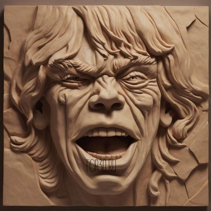 MICK JAGGER 3 stl model for CNC